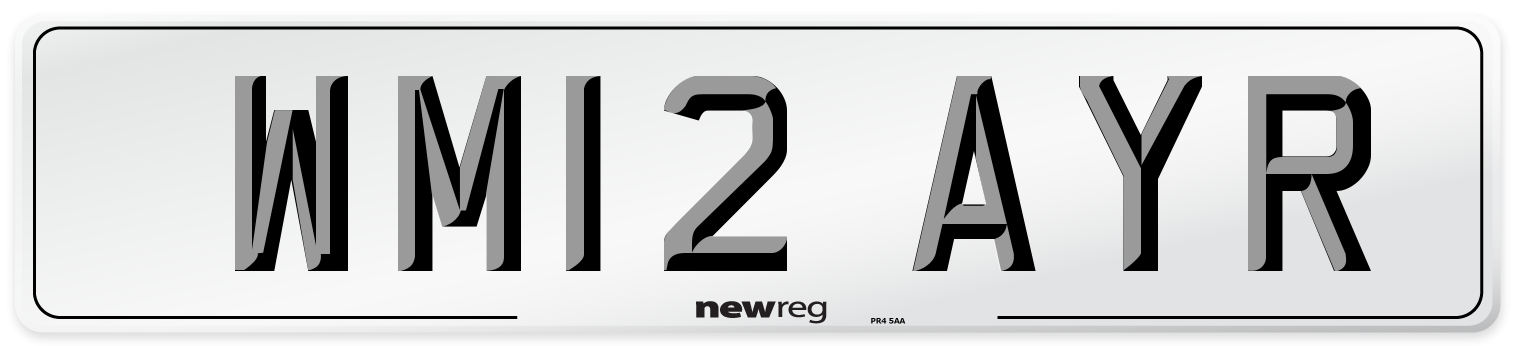 WM12 AYR Number Plate from New Reg